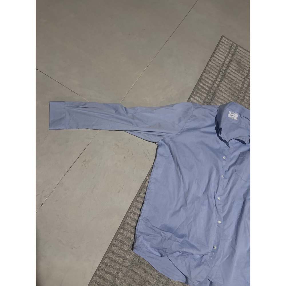 New York Bespoke Mens XXL 18-18.5 36/37 Light Blue Classic Fit Button Down Shirt - Picture 2 of 5